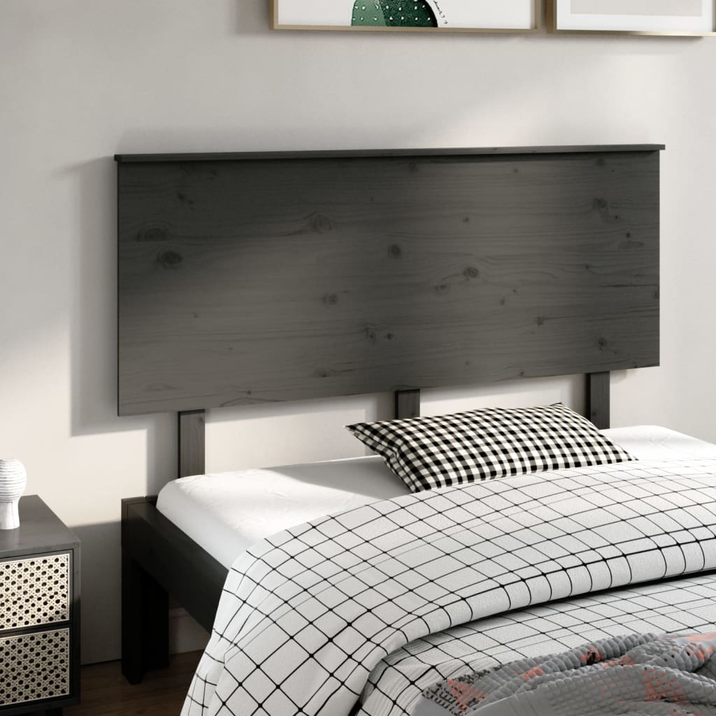 Sängynpääty harmaa 144x6x82,5 cm täysi mänty