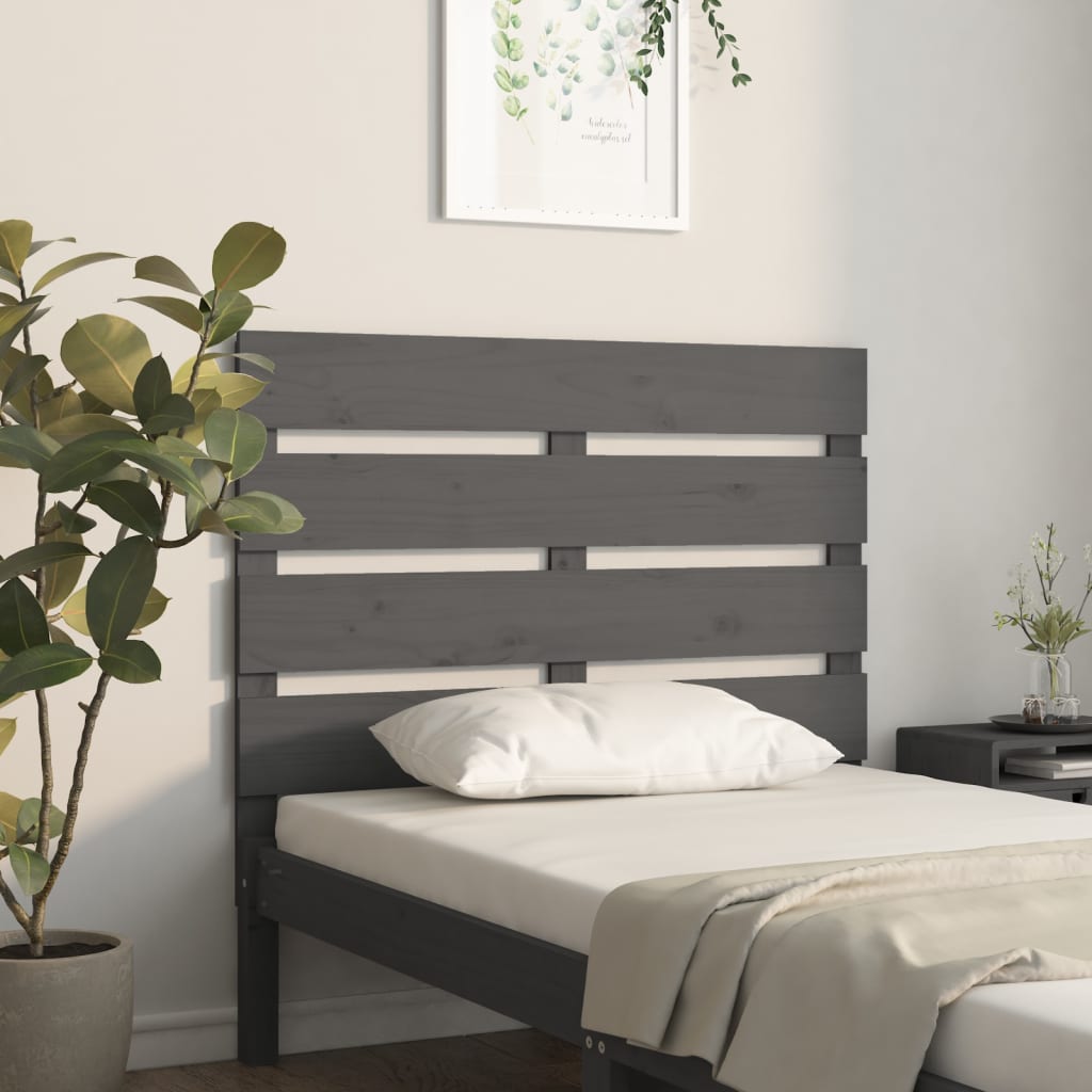 Sängynpääty harmaa 100x3x80 cm täysi mänty