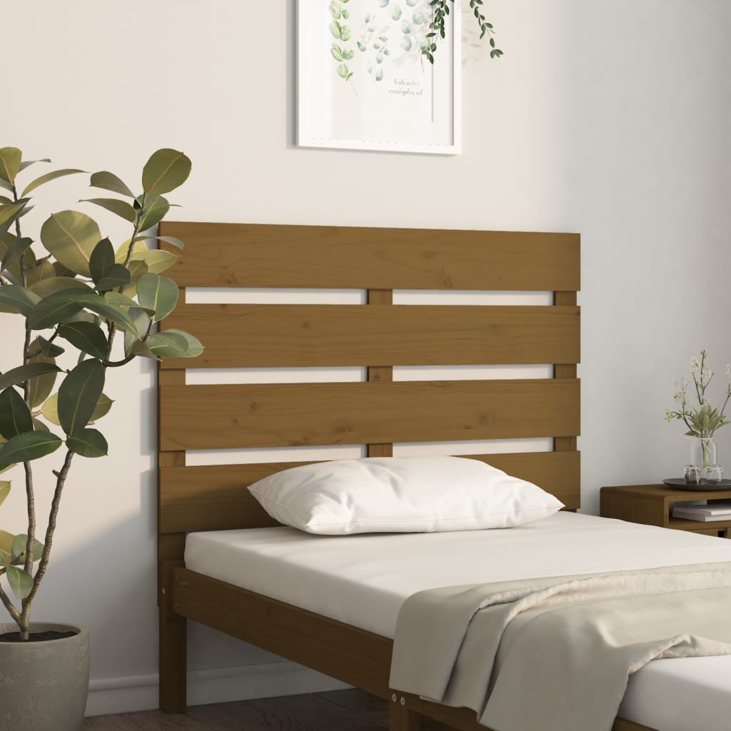 Sängynpääty hunajanruskea 100x3x80 cm täysi mänty