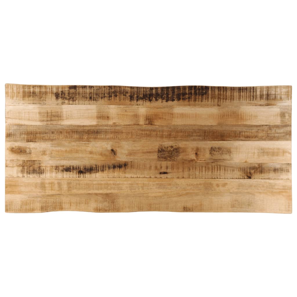 Pöytälevy elävä reuna 140x60x2,5 cm täysi karkea mangopuu
