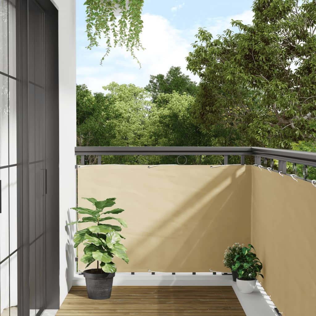 Parvekkeen yksityisyyssuoja kerma 400x90 cm PVC