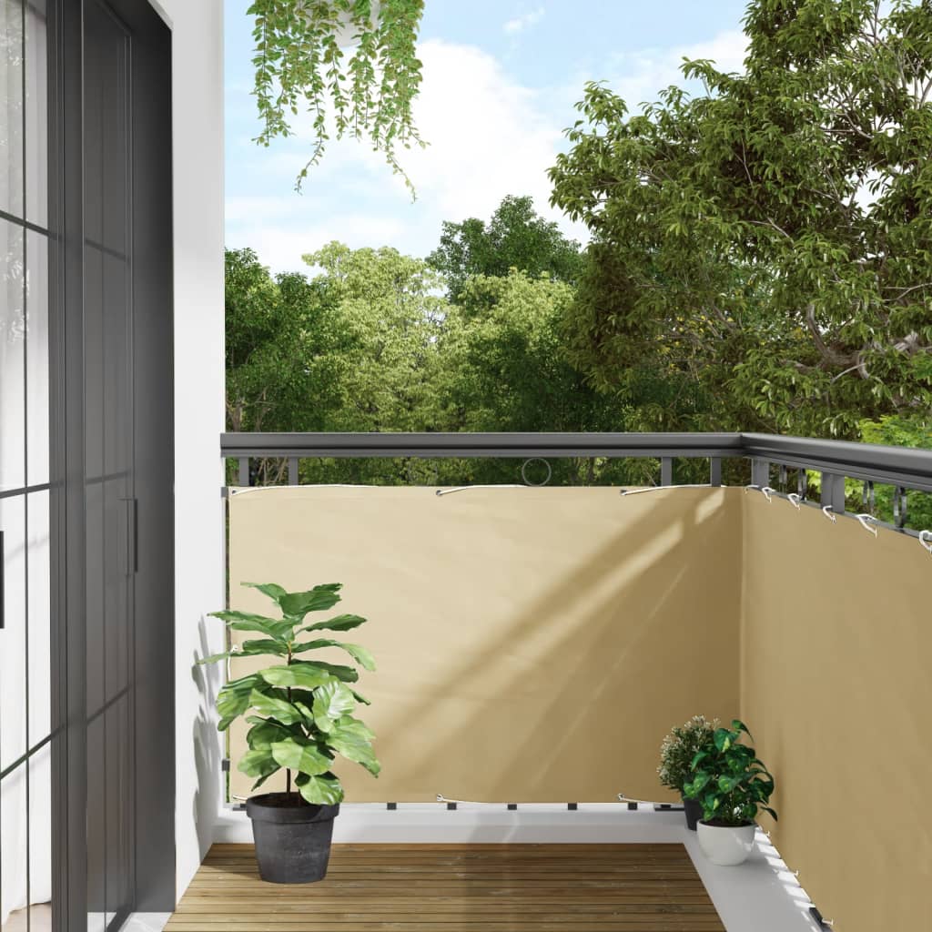 Parvekkeen yksityisyyssuoja kerma 500x90 cm PVC