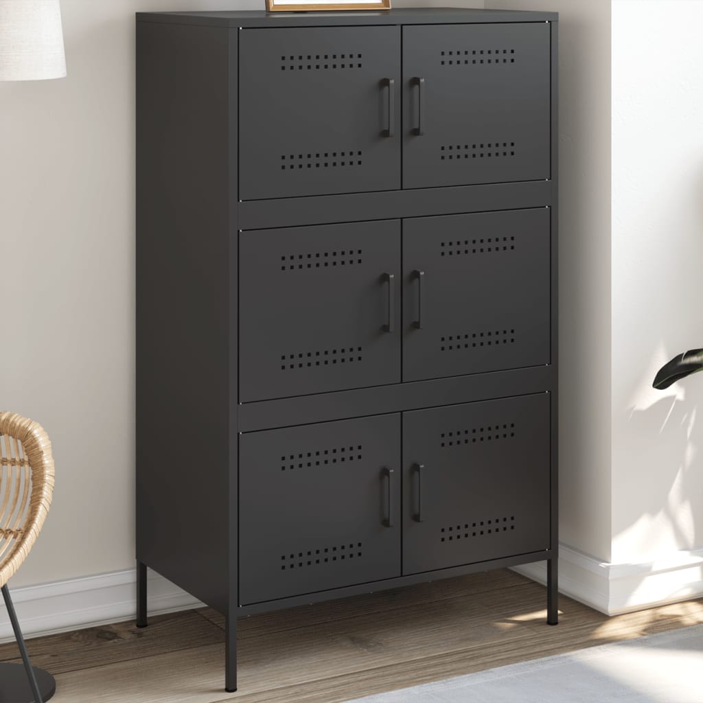Kaappi musta 68x39x113 cm teräs
