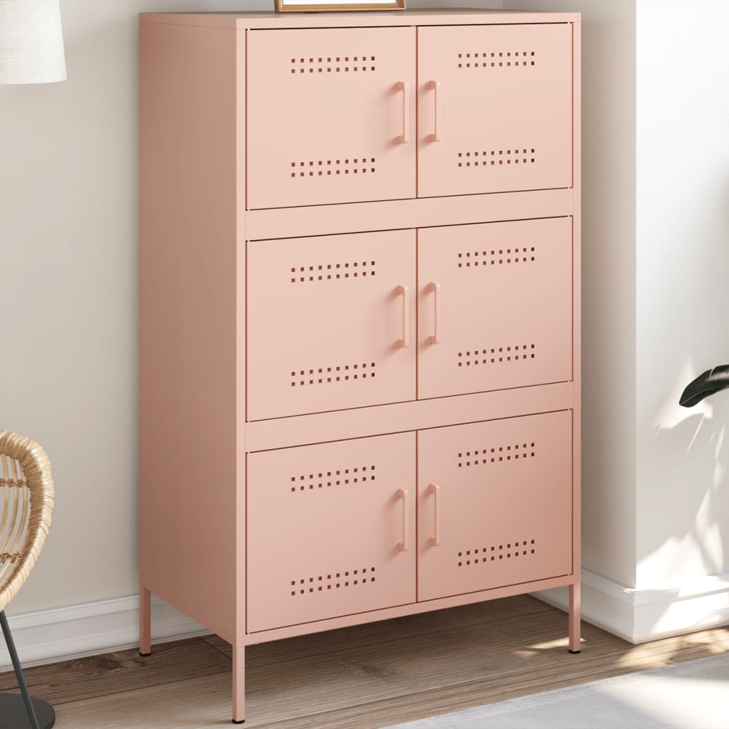 Kaappi pinkki 68x39x113 cm teräs