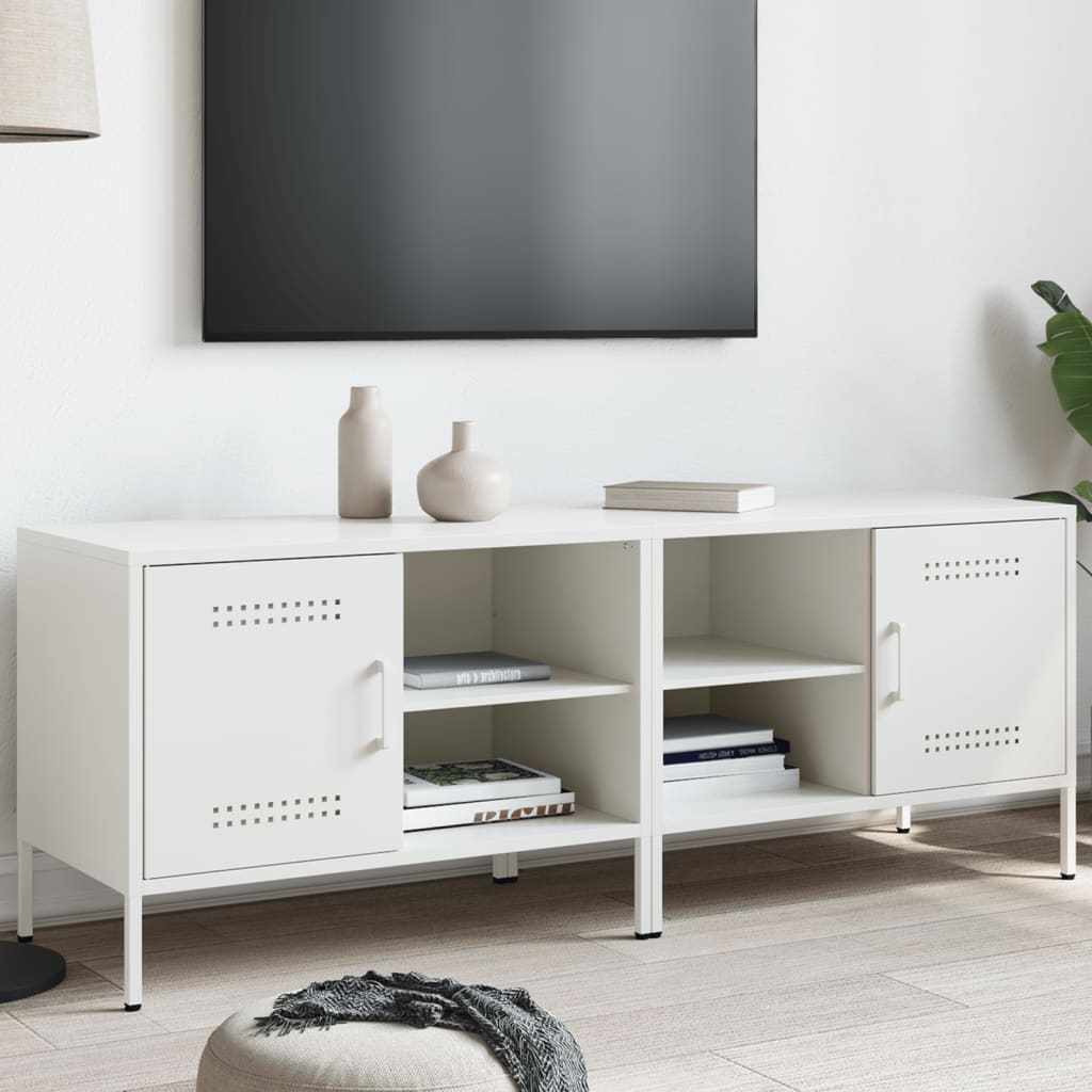 TV-tasot 2 kpl valkoinen 68x39x50,5 cm teräs