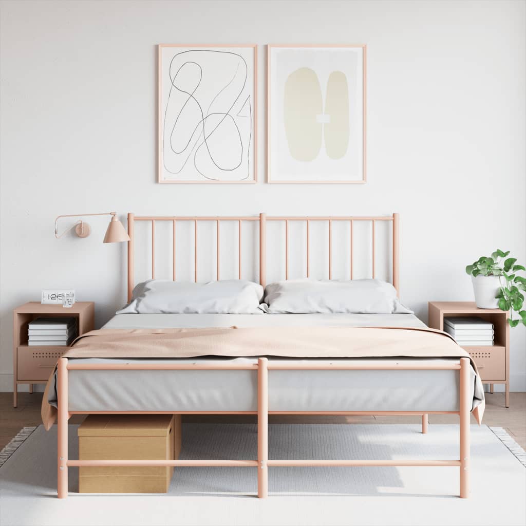 Yöpöydät 2 kpl pinkki 36x39x50,5 cm teräs