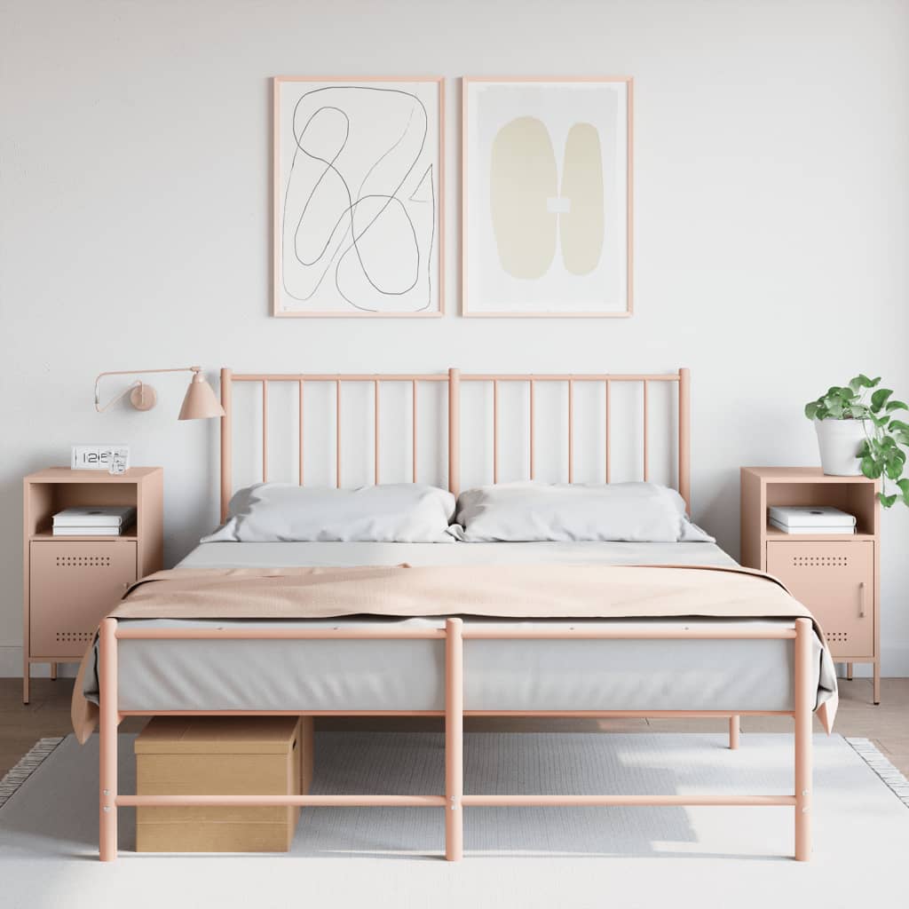 Yöpöydät 2 kpl pinkki 36x39x68 cm teräs