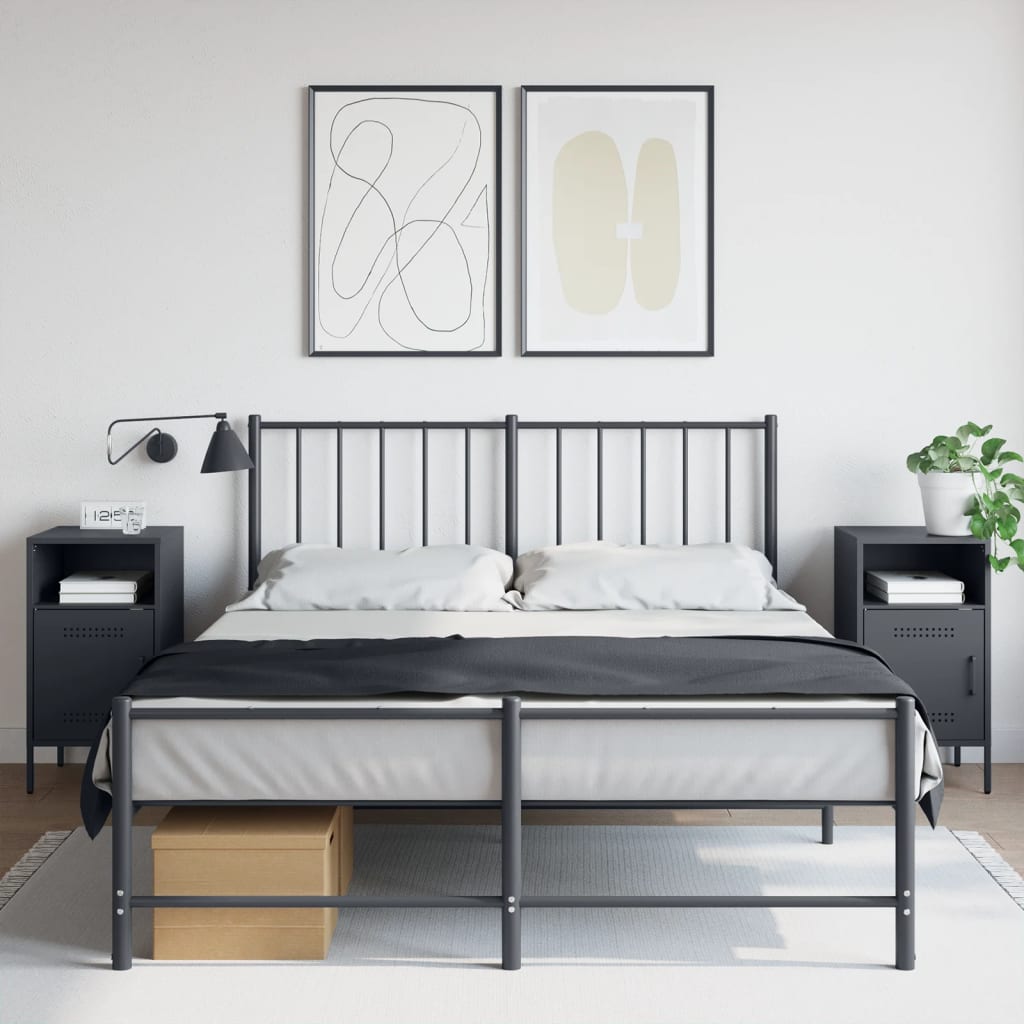 Yöpöydät 2 kpl antrasiitti 36x39x68 cm teräs