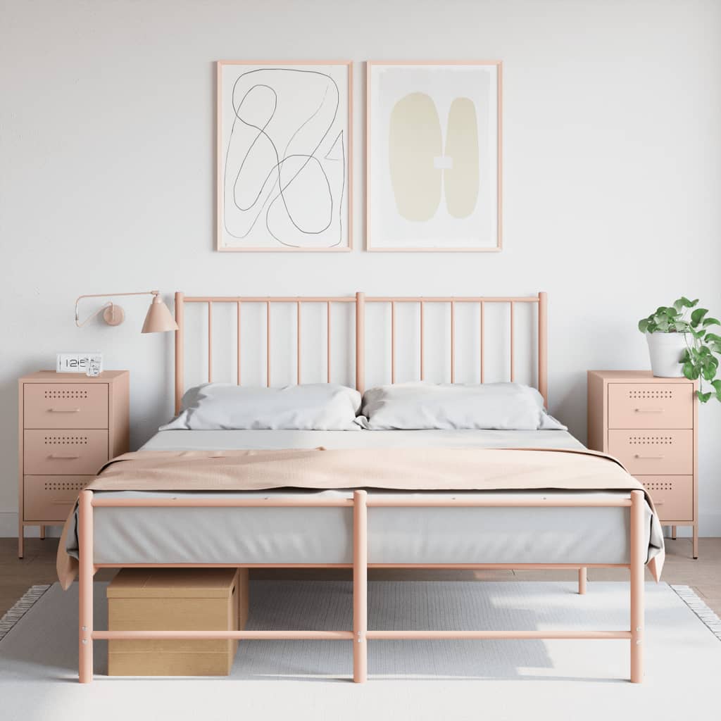 Yöpöydät 2 kpl pinkki 36x39x68 cm teräs