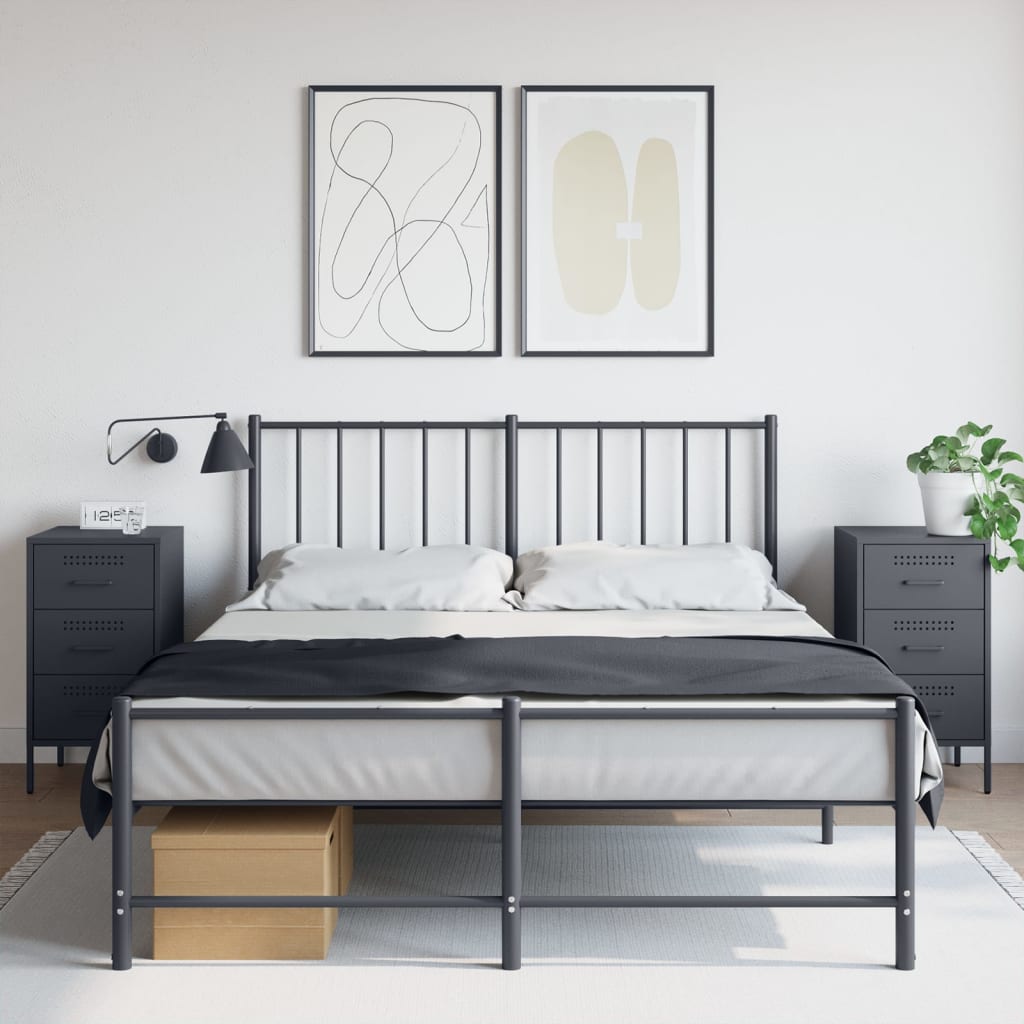 Yöpöydät 2 kpl antrasiitti 36x39x68 cm teräs