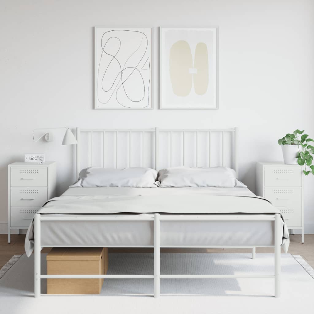 Yöpöydät 2 kpl valkoinen 36x39x68 cm teräs