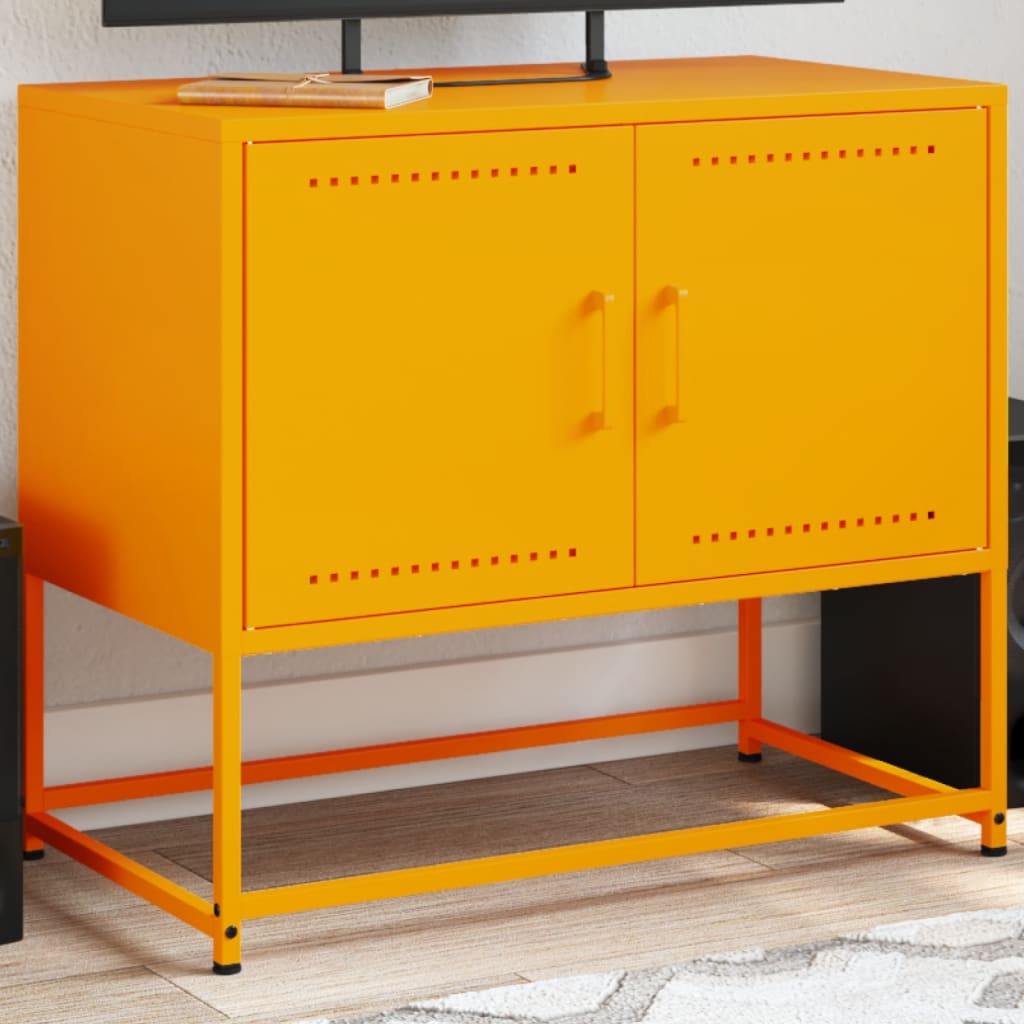 TV-taso sinapinkeltainen 68,5x39x60,5 cm teräs
