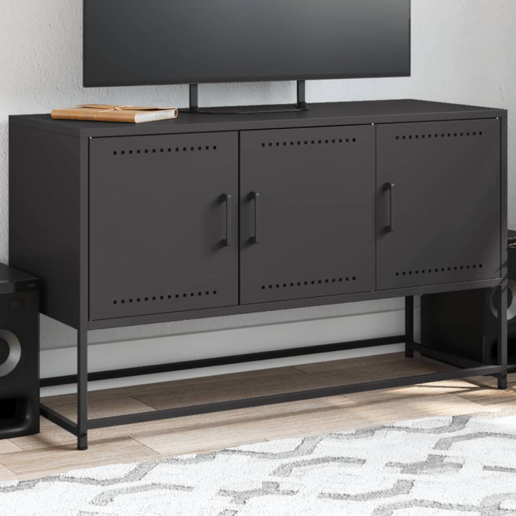 TV-taso musta 100,5x39x60,5 cm teräs