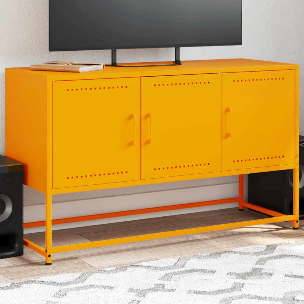 TV-taso sinapinkeltainen 100,5x39x60,5 cm teräs