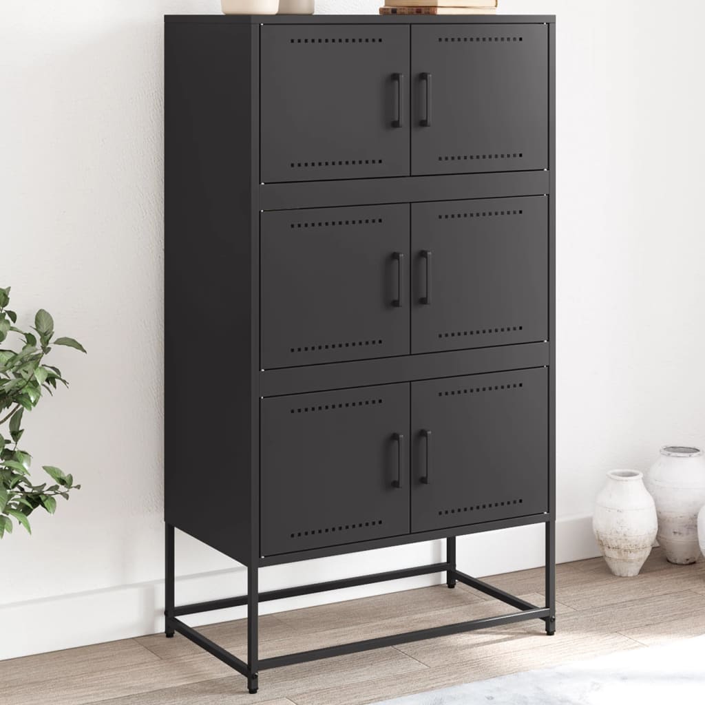Senkki musta 68,5x38,5x123,5 cm teräs