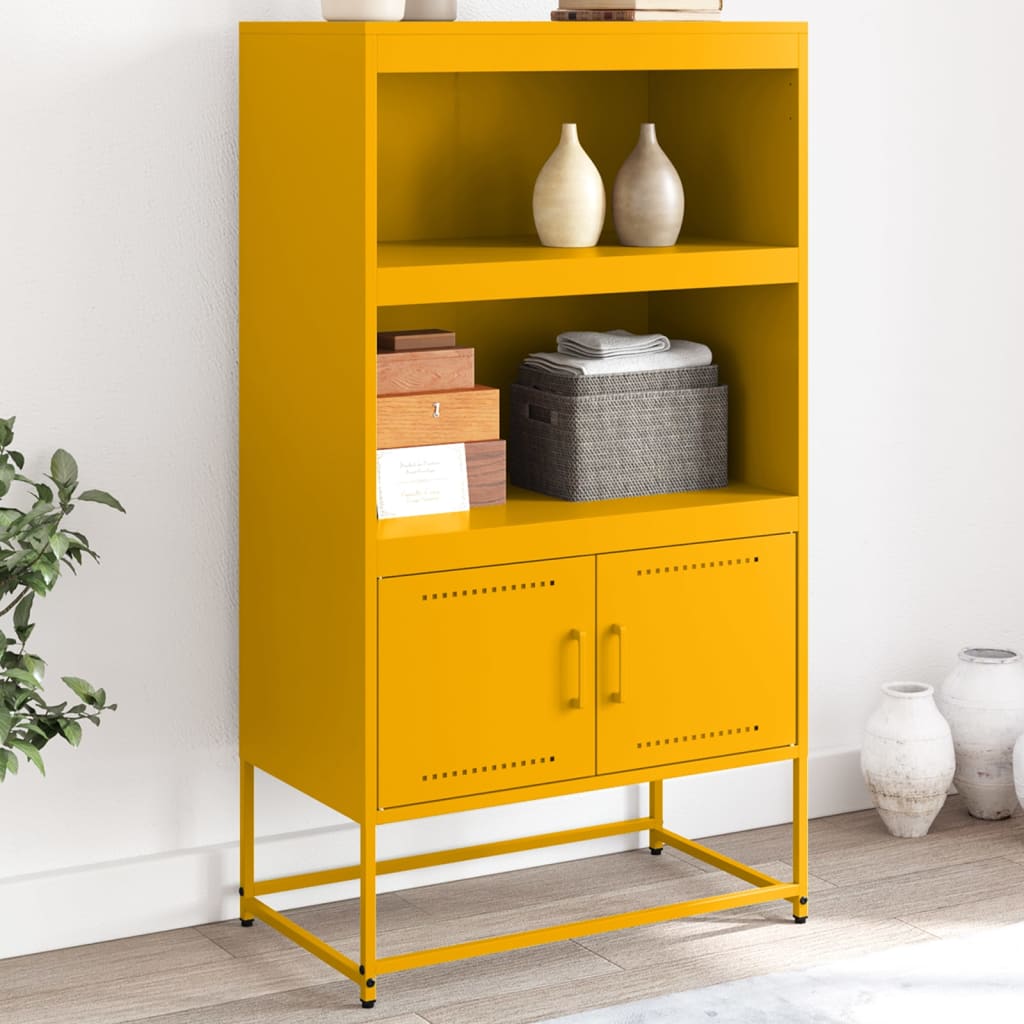 Kaappi sinapinkeltainen 68,5x38,5x123,5 cm teräs