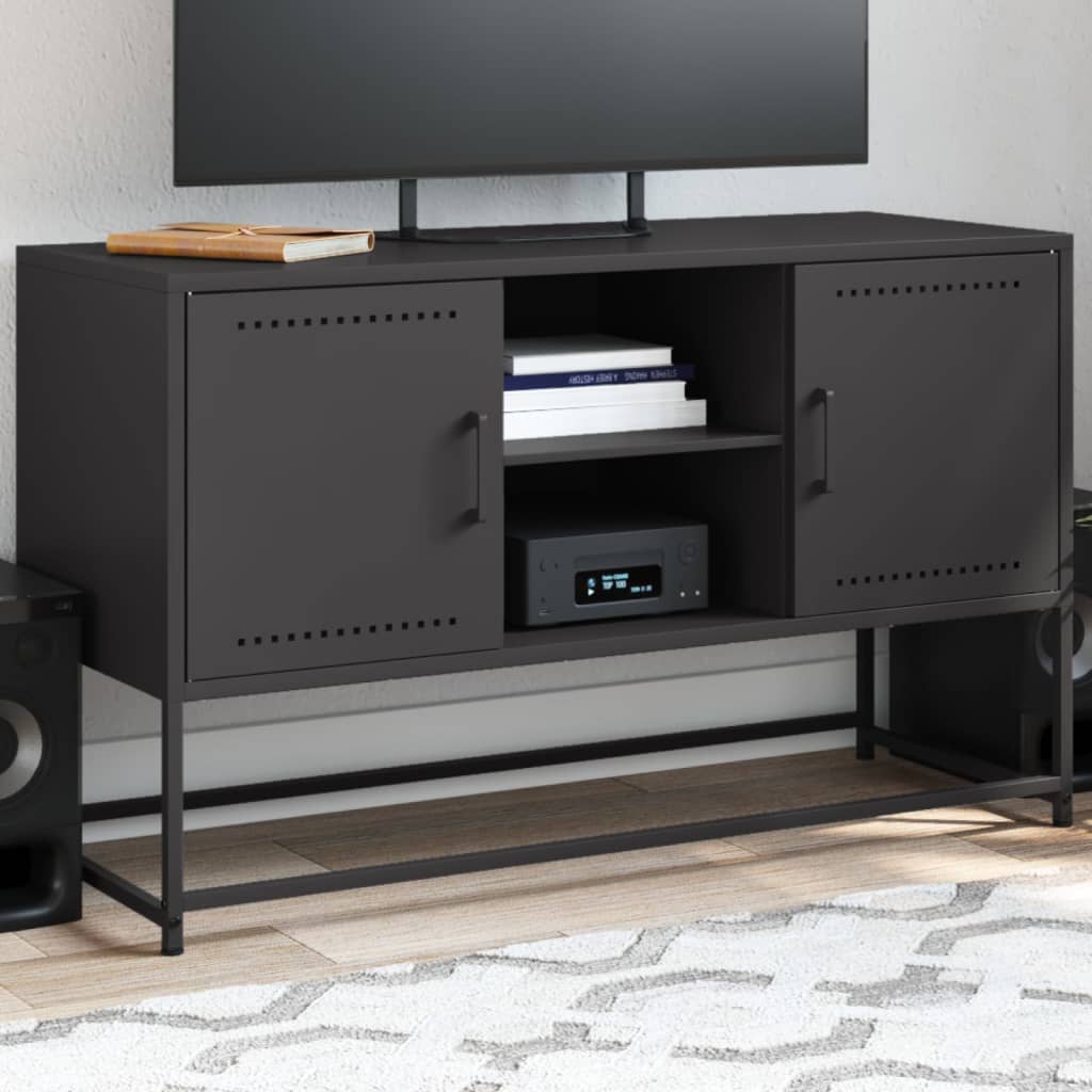 TV-taso musta 100,5x39x60,5 cm teräs