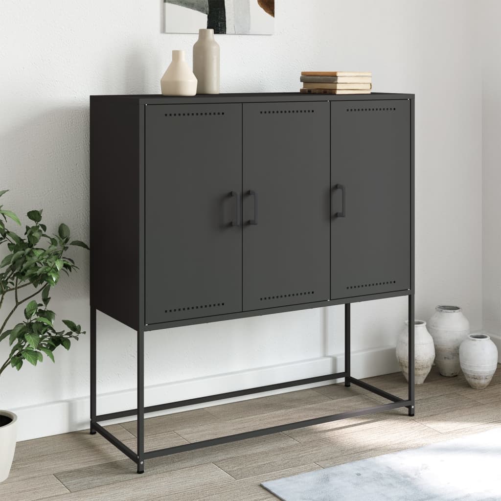 Kaappi musta 100,5x39x107 cm teräs
