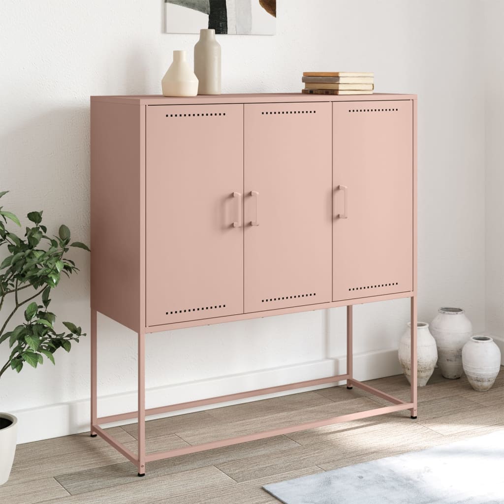 Kaappi pinkki 100,5x39x107 cm teräs