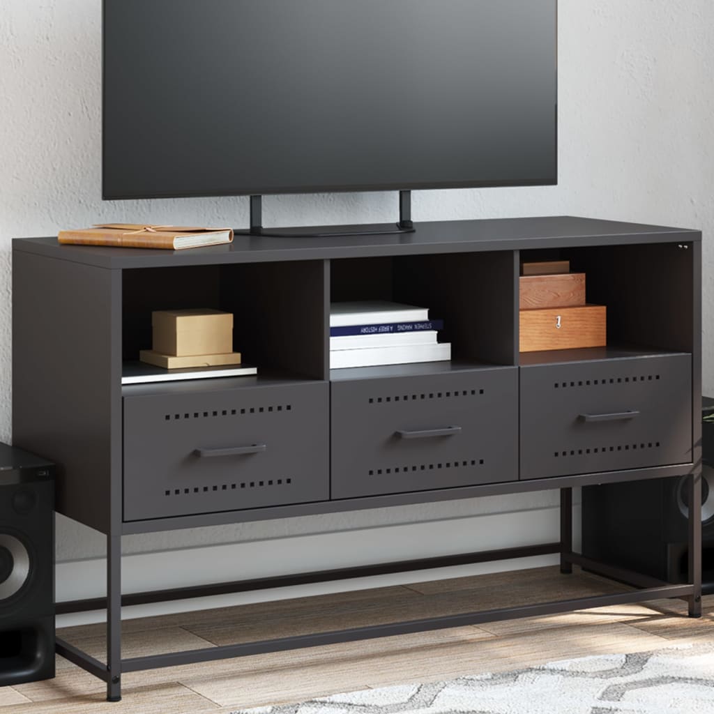 TV-taso musta 100,5x39x60,5 cm teräs