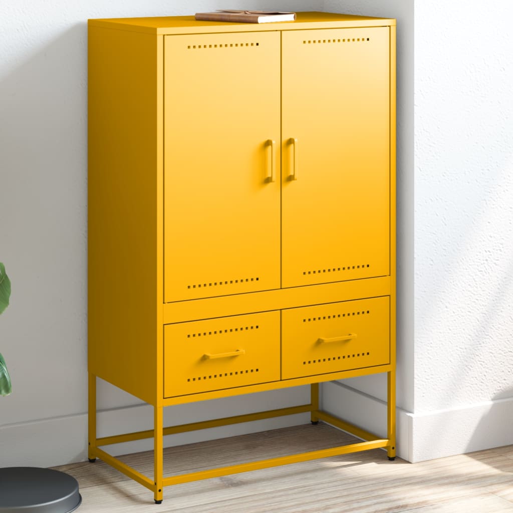Kaappi sinapinkeltainen 68x39x111,5 cm teräs