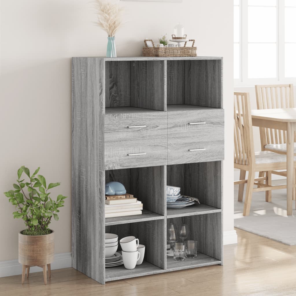 Kaappi harmaa Sonoma 80x42,5x124 cm tekninen puu