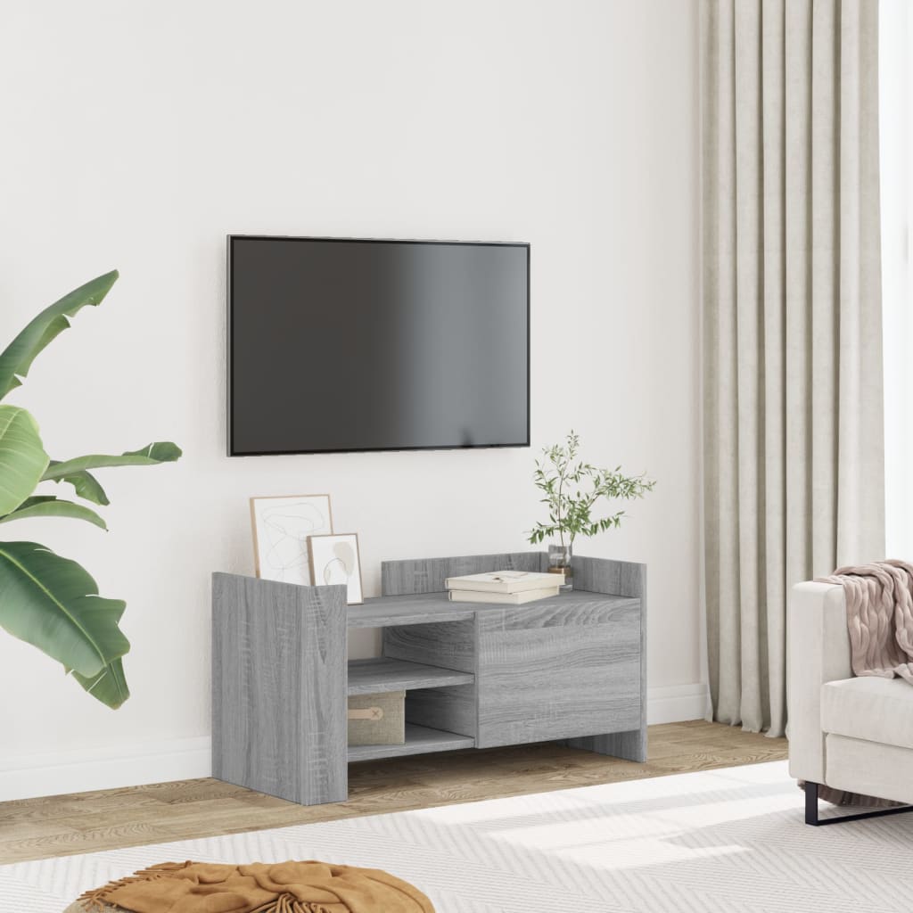 TV-taso harmaa Sonoma 80x35x40 cm tekninen puu