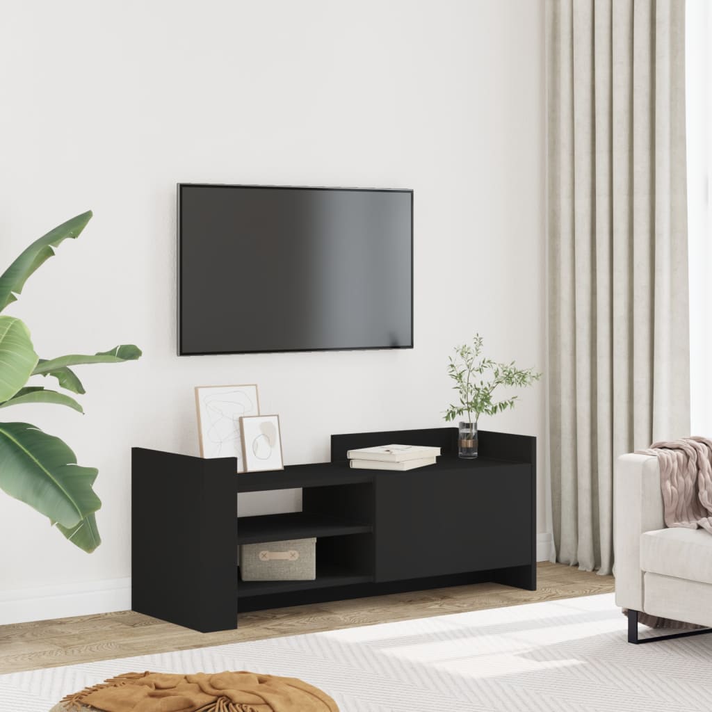 TV-taso musta 100x35x40 cm tekninen puu