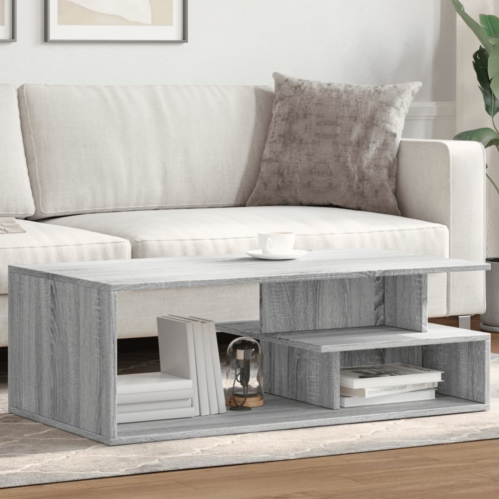 Sohvapöytä harmaa Sonoma 102x55x35 cm tekninen puu
