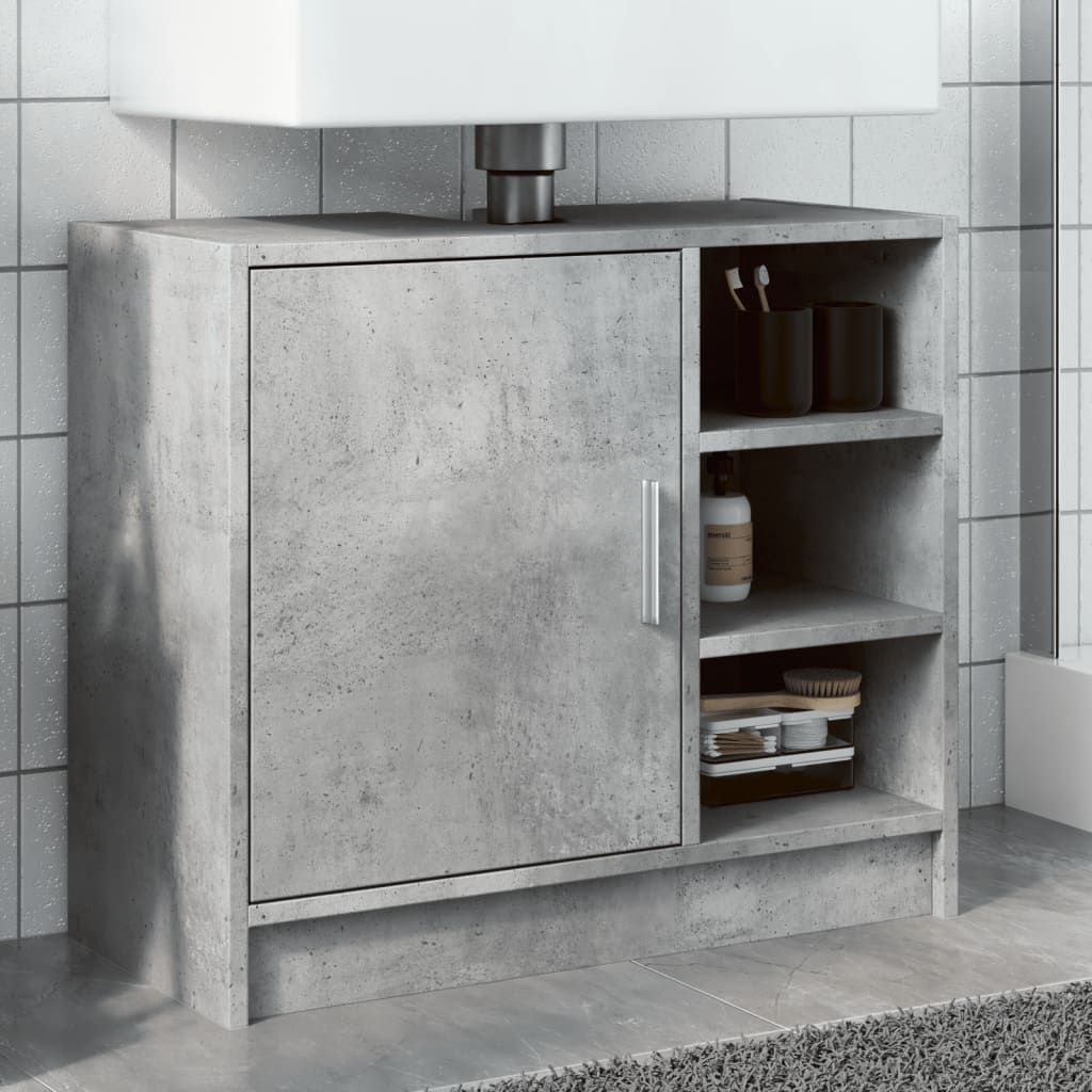 Allaskaappi betoninharmaa 63x29x55 cm tekninen puu