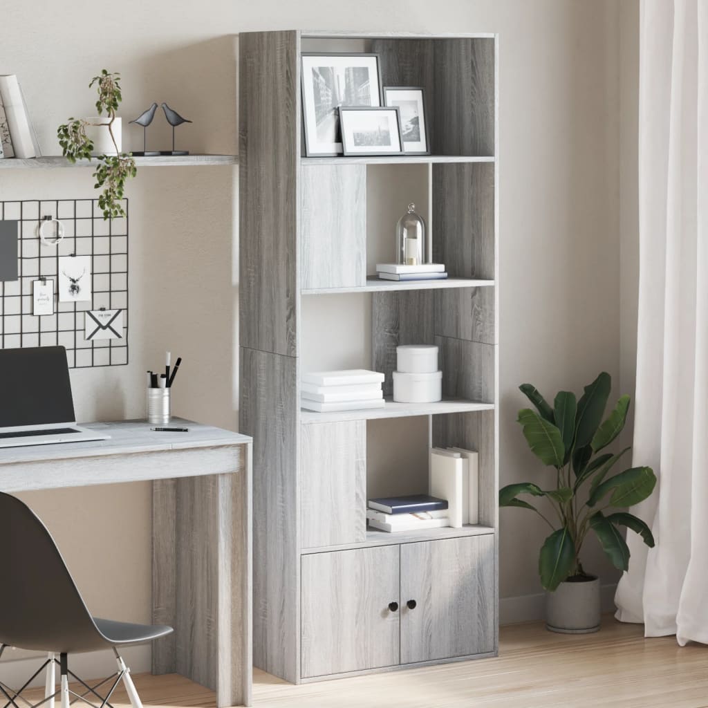 Kirjahylly harmaa Sonoma 70x36x189 cm tekninen puu