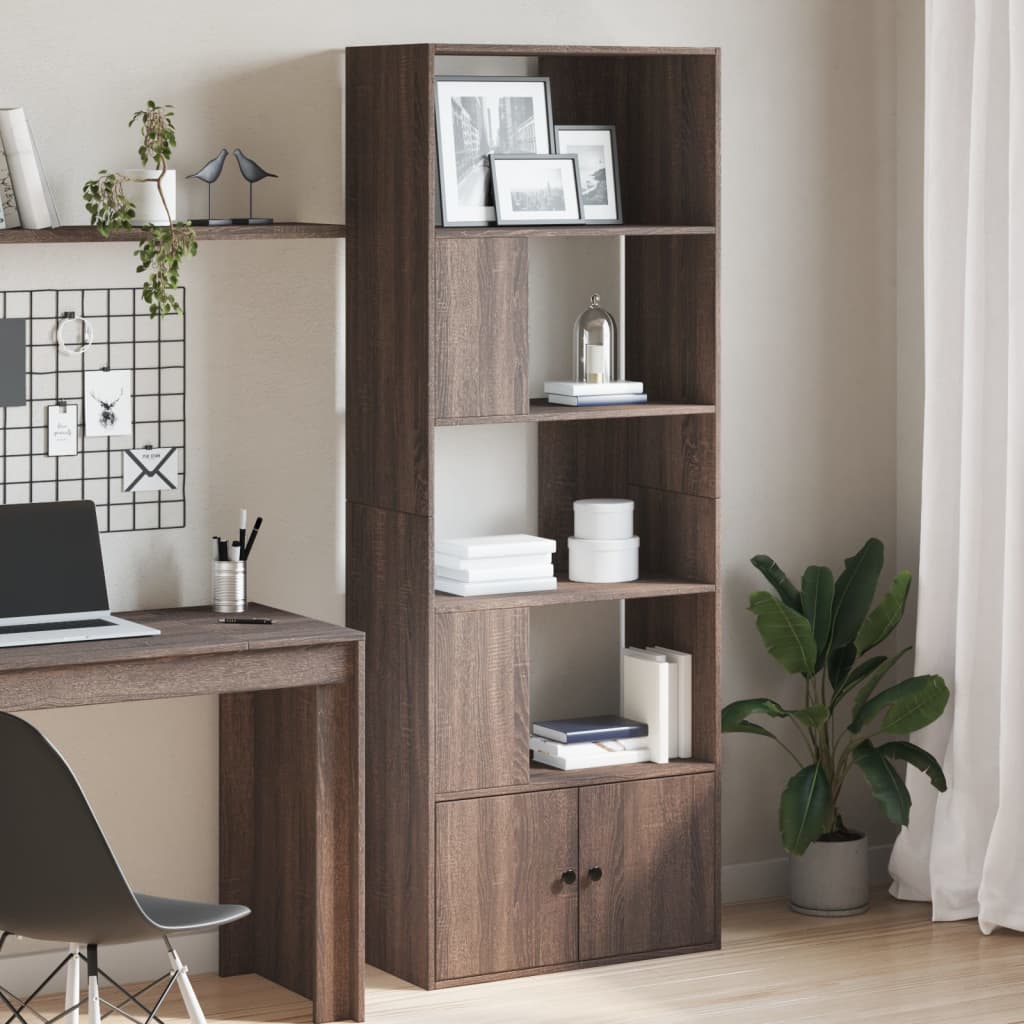 Kirjahylly ruskea tammi 70x36x189 cm tekninen puu