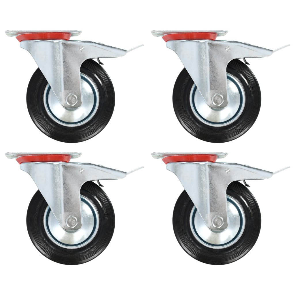 Rullapyörät kaksoisjarruilla 4 kpl 160 mm