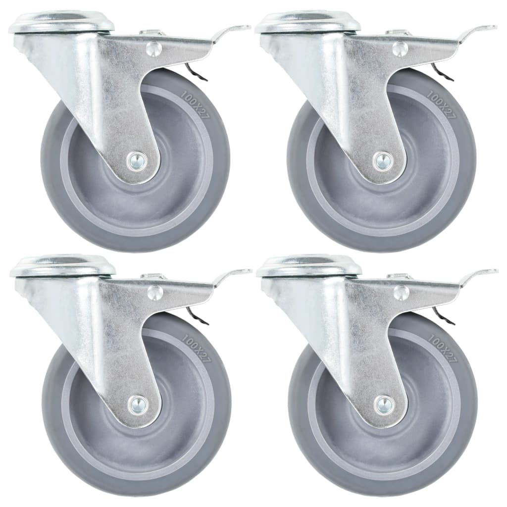 Rullapyörät pultinrei´illä 12 kpl 100 mm