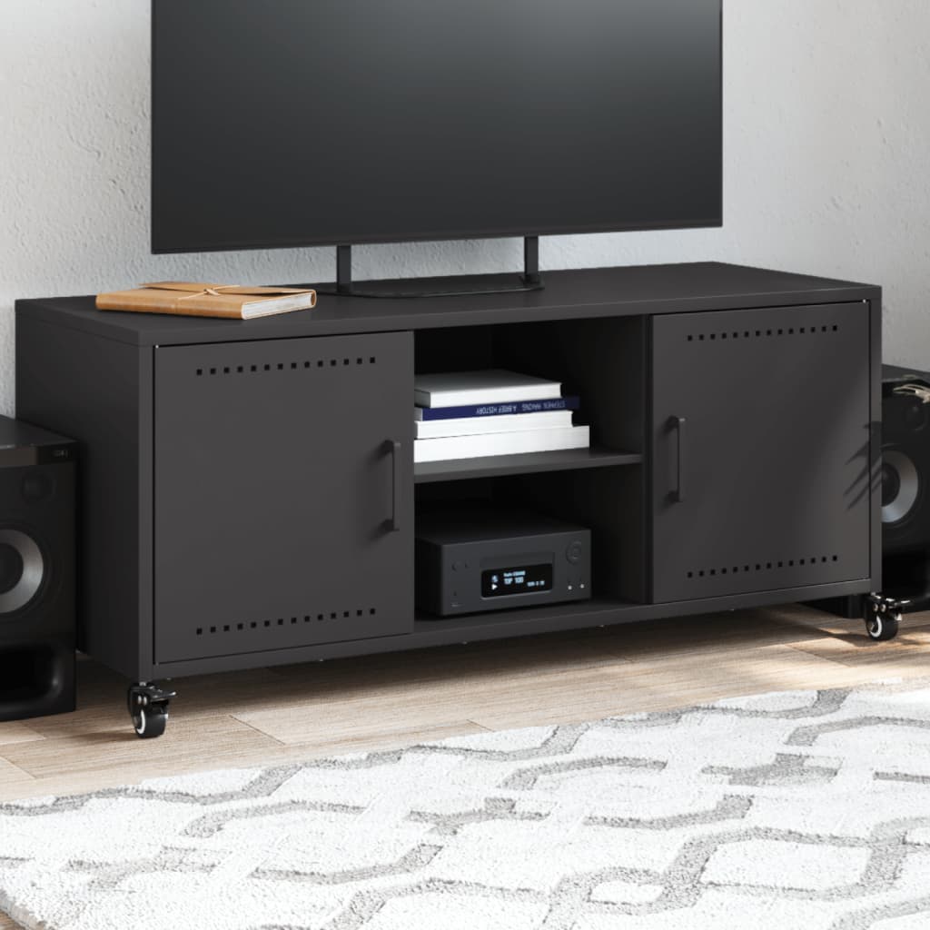 TV-taso musta 100,5x39x43,5 cm teräs