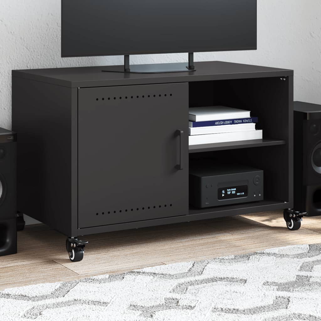 TV-taso musta 68x39x43,5 cm teräs