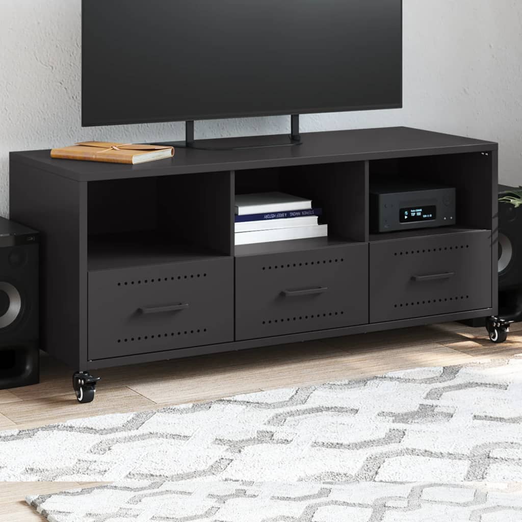 TV-taso musta 100,5x39x43,5 cm teräs