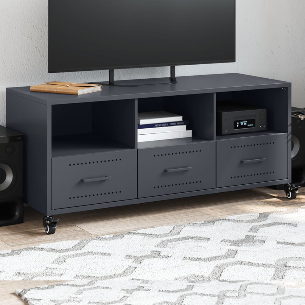 TV-taso antrasiitti 100,5x39x43,5 cm teräs