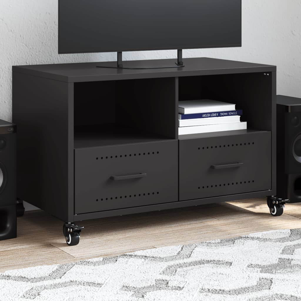 TV-taso musta 68x39x43,5 cm teräs