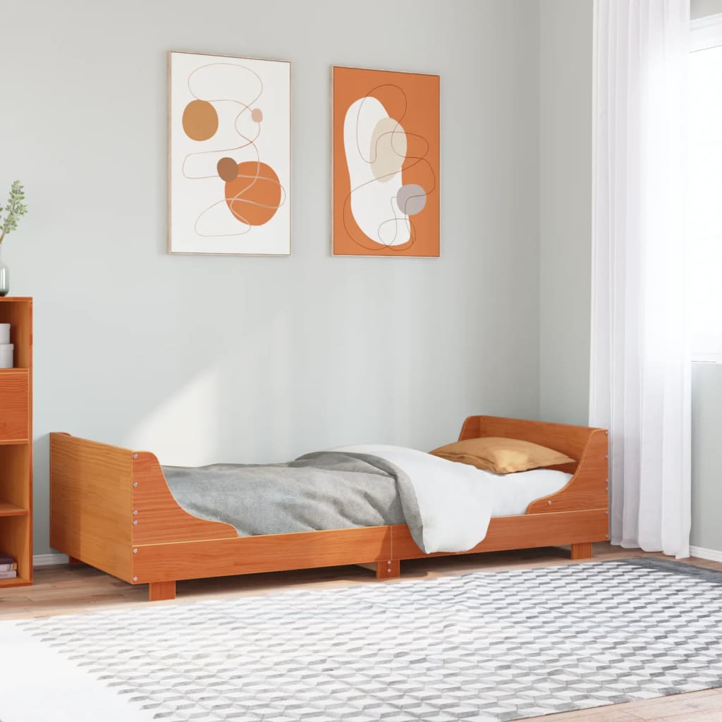 Sänky ilman patjaa vahanruskea 100x200 cm täysi mänty