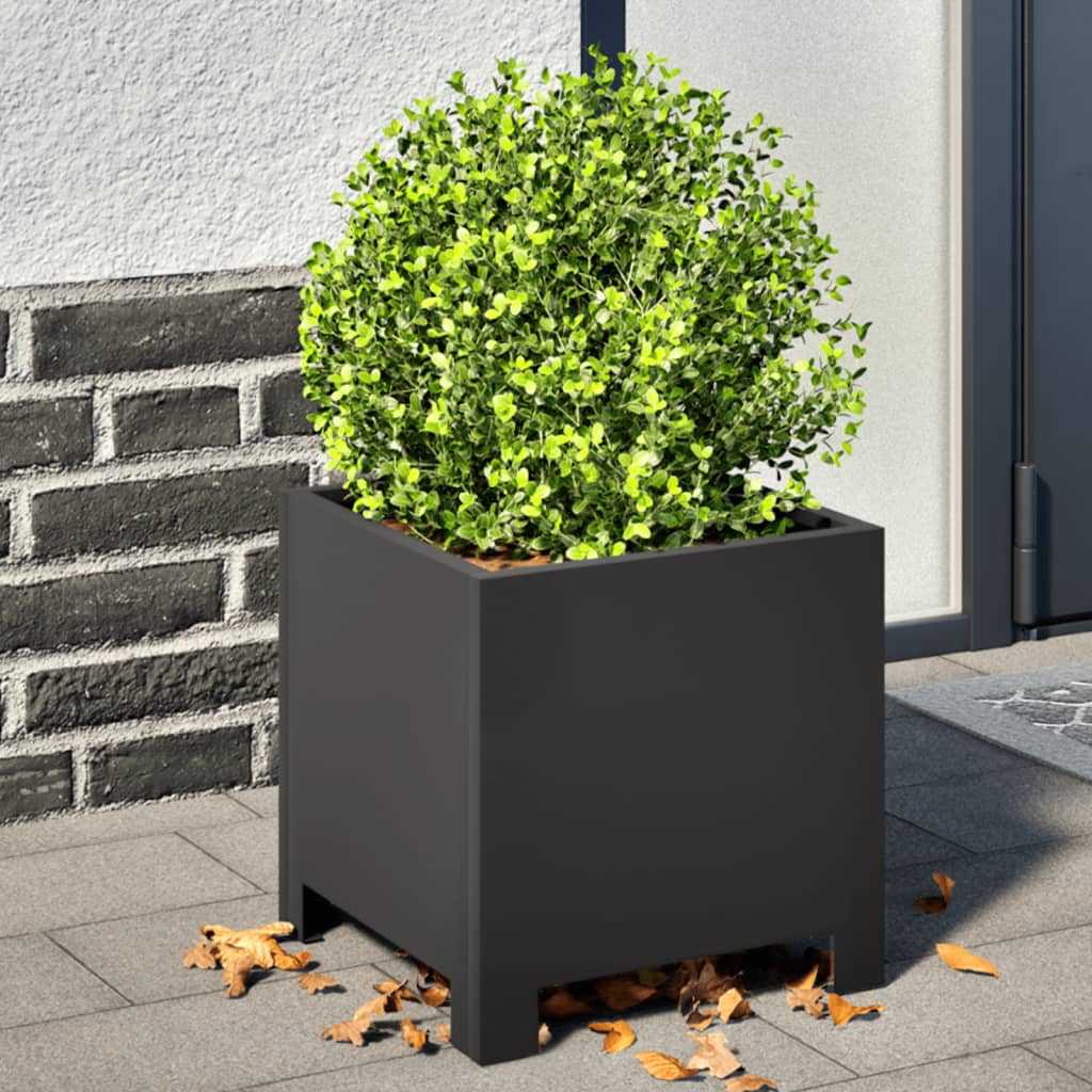 Puutarhakukkalaatikot 2 kpl musta 30x30x30 cm teräs