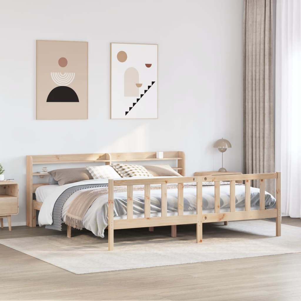 Sänky ilman patjaa 200x200 cm täysi mänty