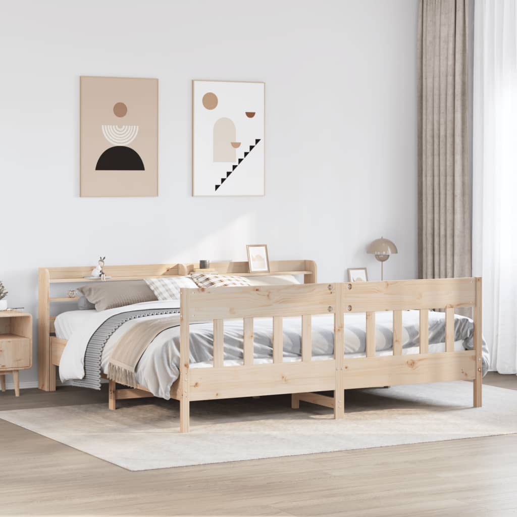 Sänky ilman patjaa 200x200 cm täysi mänty