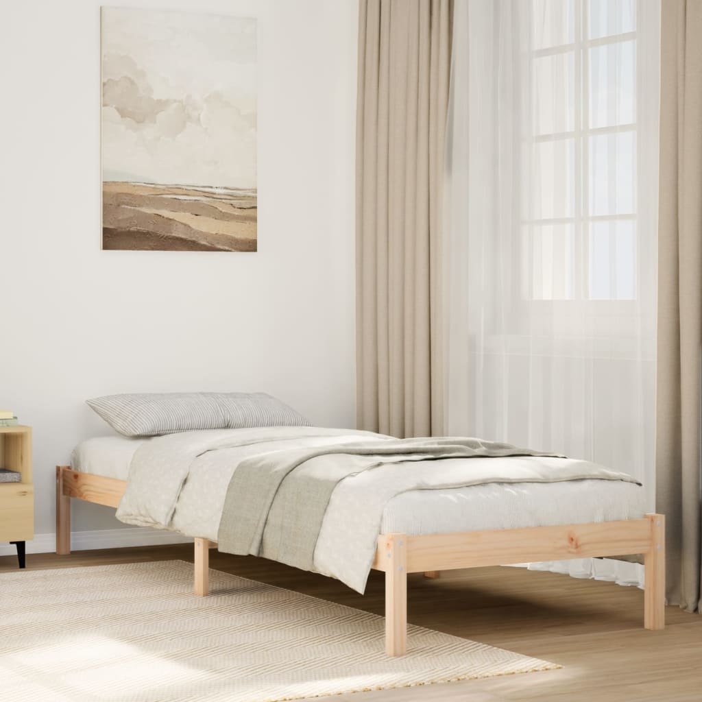 Sängynrunko erikoispitkä ilman patjaa 80x210 cm täysi mänty