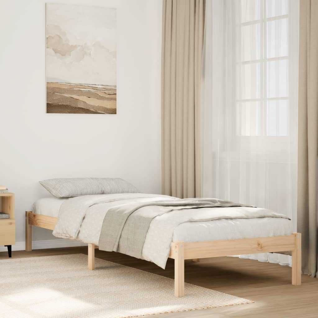 Sängynrunko erikoispitkä ilman patjaa 80x220 cm täysi mänty