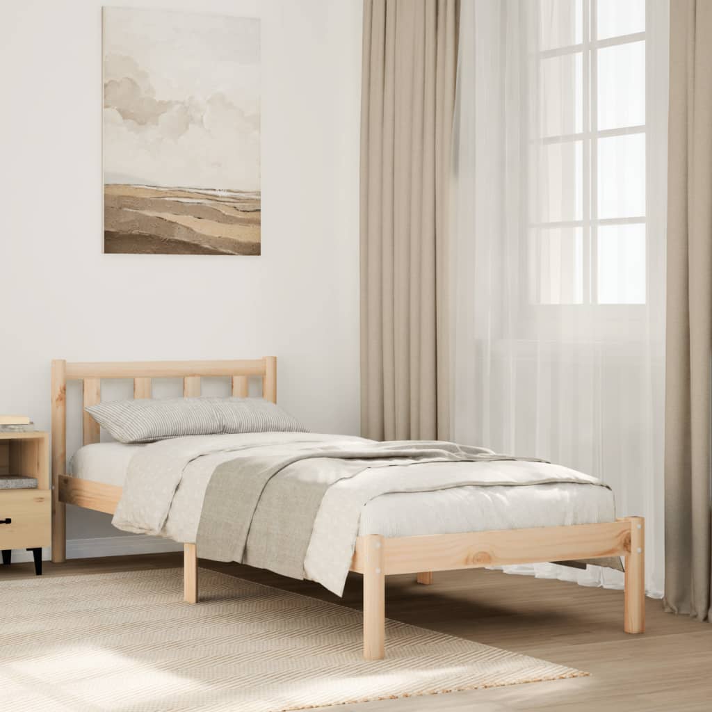 Sängynrunko erikoispitkä ilman patjaa 90x210 cm täysi mänty