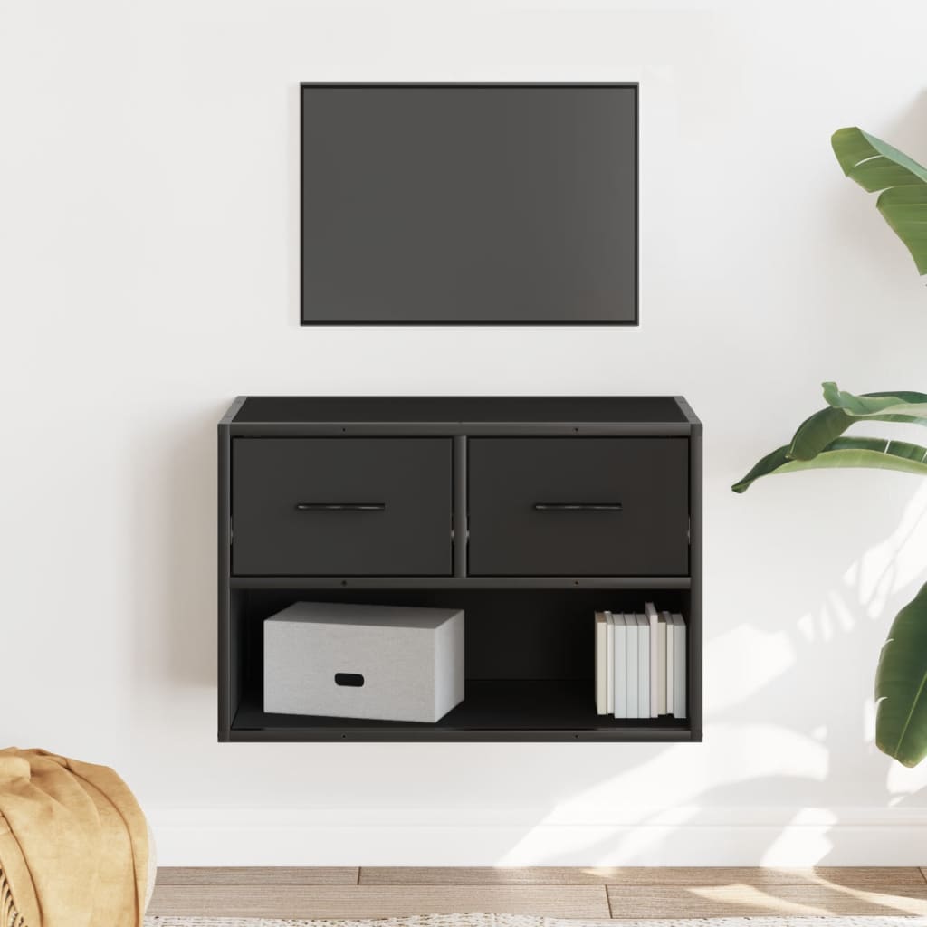 TV-taso musta 60x31x39,5 cm tekninen puu ja metalli
