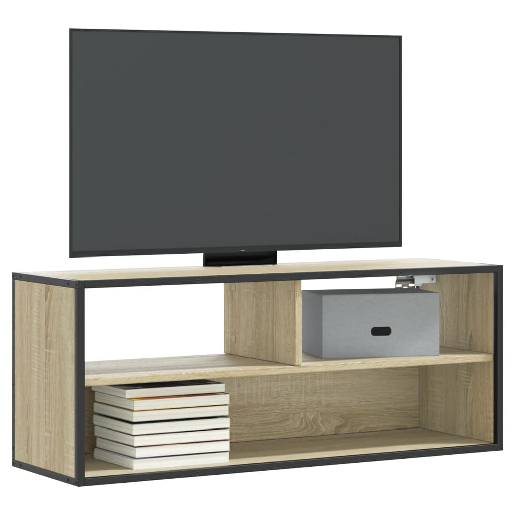 TV-taso Sonoma-tammi 100x31x39,5 cm tekninen puu ja metalli