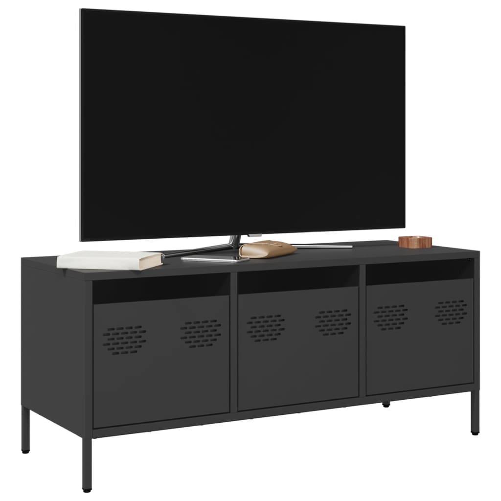 TV-taso musta 101,5x39x43,5 cm kylmävalssattu teräs