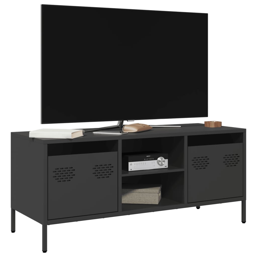 TV-taso musta 101,5x39x43,5 cm kylmävalssattu teräs